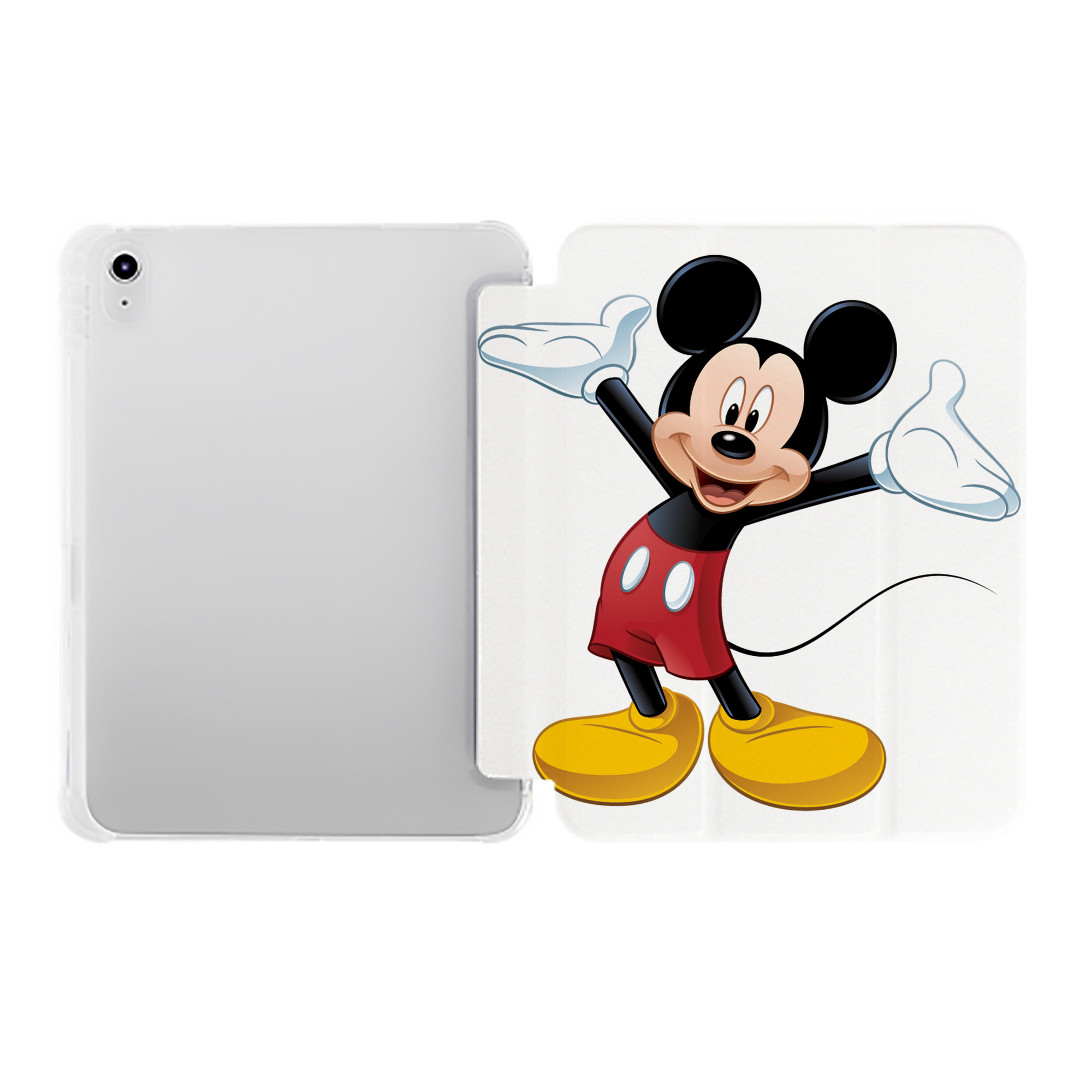 （画像用） ミッキーマウス Mickey Mouse IPad ケース ペン収納付き 三つ折りスタンド PUレザー×シリコン 対応機種9.5/10.5/10.9インチ